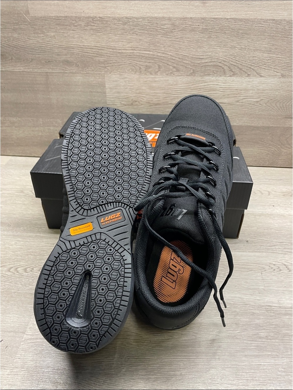 Lugz Black Athletic Sneakers with Orange Accents #505